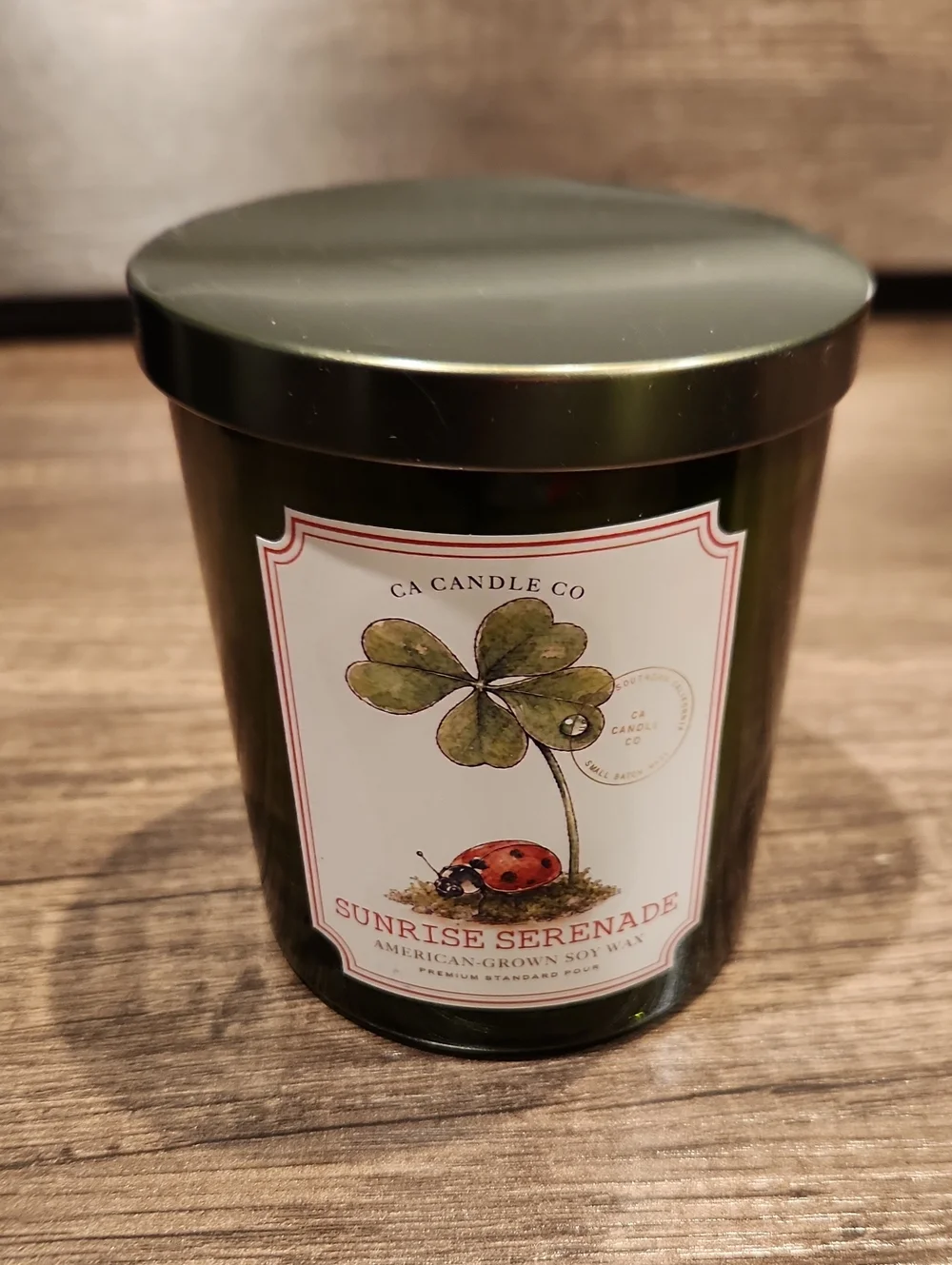NWT CA Candle Co. Sunrise Serenade Green Decorative Candle Jar